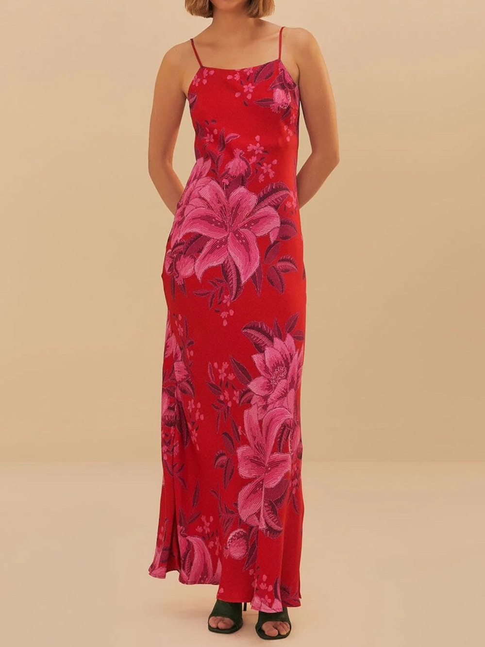 Farm Rio Red Summer Fruit Maxi Dress in Red